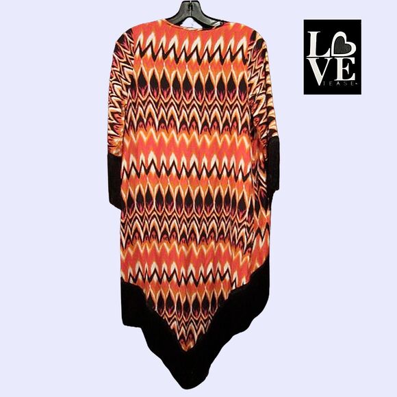 LOVE TEASE NEW Dopamine Oversized Fringe Kimono Tribal Blazer Cover-Up XS - Picture 8 of 12